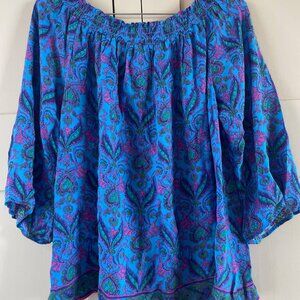Southern Tide Paisley off-the-shoulder top, size L